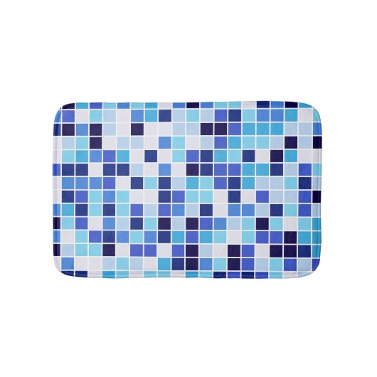 Zwembad Tegels, Blauw Mozaïek Tegels, Geometrisch Badmat (Voorkant)