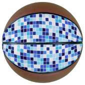 Zwembad Tegels, Blauw Mozaïek Tegels, Geometrisch  Basketbal (Voorkant)