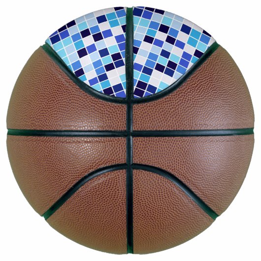 Zwembad Tegels, Blauw Mozaïek Tegels, Geometrisch  Basketbal (Rechts)