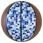 Zwembad Tegels, Blauw Mozaïek Tegels, Geometrisch  Basketbal (Verticaal)