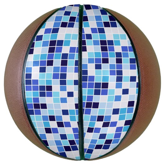 Zwembad Tegels, Blauw Mozaïek Tegels, Geometrisch  Basketbal (Verticaal)