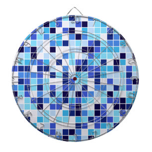 Zwembad Tegels, Blauw Mozaïek Tegels, Geometrisch  Dartbord