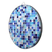 Zwembad Tegels, Blauw Mozaïek Tegels, Geometrisch Dartbord (Voorkant Rechts)
