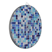 Zwembad Tegels, Blauw Mozaïek Tegels, Geometrisch Dartbord (Voorkant Links)