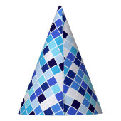 Zwembad Tegels, Blauw Mozaïek Tegels, Geometrisch  Feesthoedjes (Achterkant)