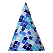 Zwembad Tegels, Blauw Mozaïek Tegels, Geometrisch  Feesthoedjes (Rechts)