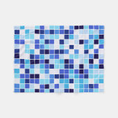 Zwembad Tegels, Blauw Mozaïek Tegels, Geometrisch  Fleece Deken (Voorkant (Horizontaal))
