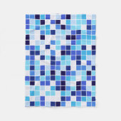 Zwembad Tegels, Blauw Mozaïek Tegels, Geometrisch  Fleece Deken (Voorkant)