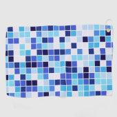 Zwembad Tegels, Blauw Mozaïek Tegels, Geometrisch Golfhanddoek (Horizontaal)
