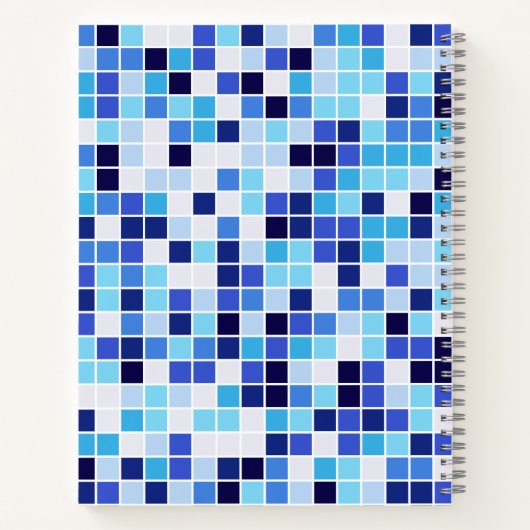 Zwembad Tegels, Blauw Mozaïek Tegels, Geometrisch  Notitieboek (Achterkant)