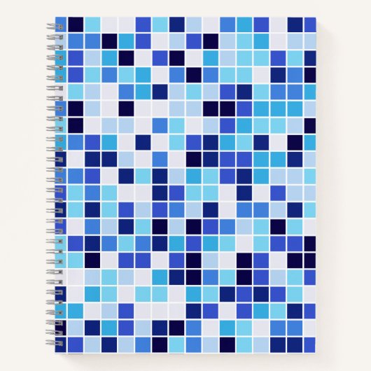 Zwembad Tegels, Blauw Mozaïek Tegels, Geometrisch  Notitieboek (Voorkant)