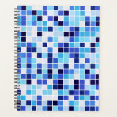 Zwembad Tegels, Blauw Mozaïek Tegels, Geometrisch  Planner (Voorkant)