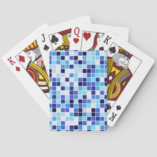 Zwembad Tegels, Blauw Mozaïek Tegels, Geometrisch Pokerkaarten (Achterkant)