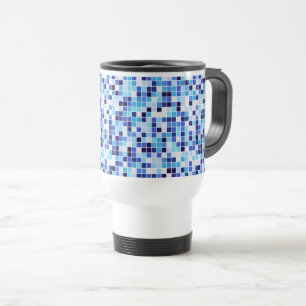 Zwembad Tegels, Blauw Mozaïek Tegels, Geometrisch Reisbeker