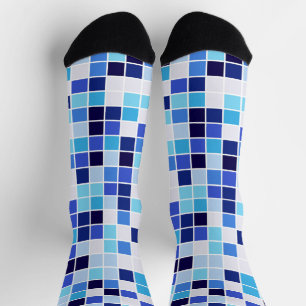 Zwembad Tegels, Blauw Mozaïek Tegels, Geometrisch  Sokken