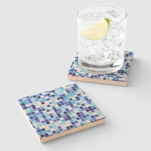 Zwembad Tegels, Blauw Mozaïek Tegels, Geometrisch  Stenen Onderzetter