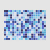 Zwembad Tegels, Blauw Mozaïek Tegels, Geometrisch  Tissuepapier (Voorkant)