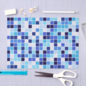 Zwembad Tegels, Blauw Mozaïek Tegels, Geometrisch  Tissuepapier (Craft)