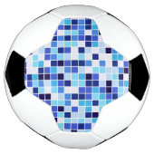 Zwembad Tegels, Blauw Mozaïek Tegels, Geometrisch Voetbal (Gedraaid)