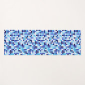 Zwembad Tegels, Blauw Mozaïek Tegels, Geometrisch Yogamat (Voorkant (horizontaal))