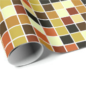 Zwembad Tegels, Bruine Mozaïek Tegels, Geometrisch Cadeaupapier (Rol Hoek)