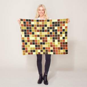 Zwembad Tegels, Bruine Mozaïek Tegels, Geometrisch Fleece Deken
