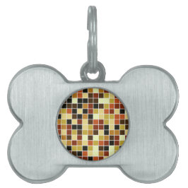 Zwembad Tegels, Bruine Mozaïek Tegels, Geometrisch Huisdieren Naamplaatje