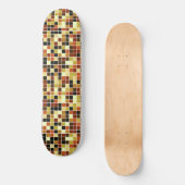 Zwembad Tegels, Bruine Mozaïek Tegels, Geometrisch Persoonlijk Skateboard (Voorkant)