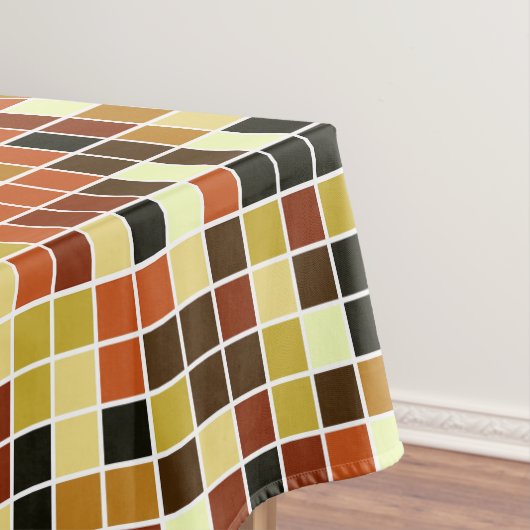 Zwembad Tegels, Bruine Mozaïek Tegels, Geometrisch Tafelkleed (Voorbeeld)