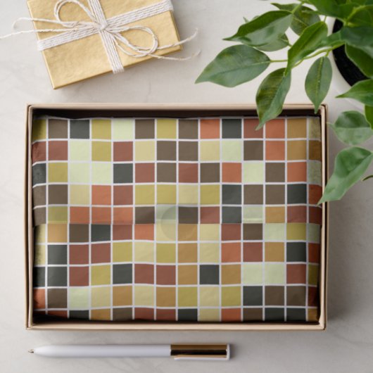 Zwembad Tegels, Bruine Mozaïek Tegels, Geometrisch Tissuepapier (Geschenk)