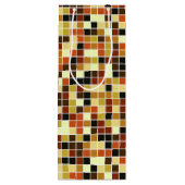 Zwembad Tegels, Bruine Mozaïek Tegels, Geometrisch Wijn Cadeautas (Achterkant)