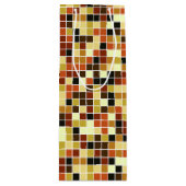 Zwembad Tegels, Bruine Mozaïek Tegels, Geometrisch Wijn Cadeautas (Voorkant)