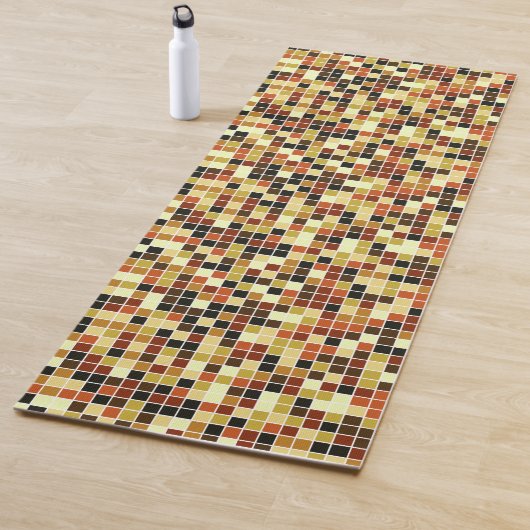 Zwembad Tegels, Bruine Mozaïek Tegels, Geometrisch Yogamat (In situ)