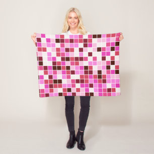 Zwembad Tegels, Roze Mozaïek Tegels, Geometrisch P Fleece Deken