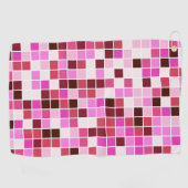 Zwembad Tegels, Roze Mozaïek Tegels, Geometrisch P Golfhanddoek (Horizontaal)