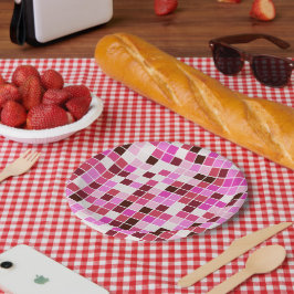 Zwembad Tegels, Roze Mozaïek Tegels, Geometrisch P Papieren Bordje