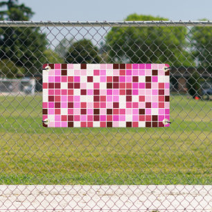 Zwembad Tegels, Roze Mozaïek Tegels, Geometrisch P Spandoek