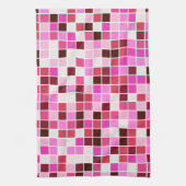 Zwembad Tegels, Roze Mozaïek Tegels, Geometrisch P Theedoek (Verticaal)