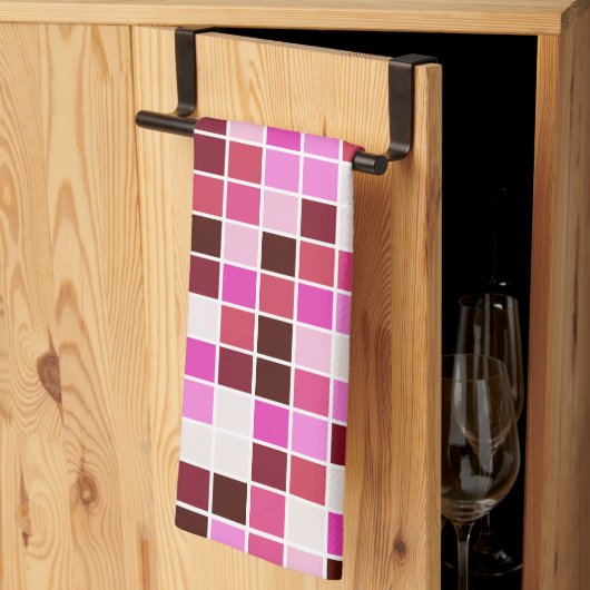 Zwembad Tegels, Roze Mozaïek Tegels, Geometrisch P Theedoek (Derde Gevouwen)