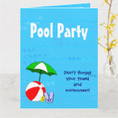 Zwembad Thema Aangepaste Feest Uitnodigingen (Gele Bloem)