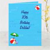 Zwembad Theme Verjaardag Kaart voor Delilah (Gele Bloem)