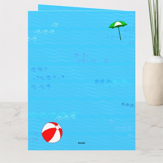 Zwembad Theme Verjaardag Kaart voor Delilah (Achterkant)