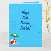 Zwembad Theme Verjaardag Kaart voor Delilah (Gele Bloem)