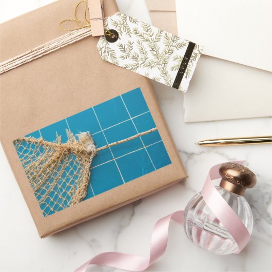 Zwembad tijden rechthoekige sticker (Geschenken)