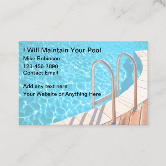 Zwembad Uniek Visitekaartjes Ontwerp (Voorkant)