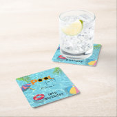 Zwembad Verjaardag Feest feest thema Kartonnen Onderzetters (Insitu)