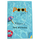 Zwembad Verjaardag Feest feest thema Medium Cadeauzakje (Voorkant)