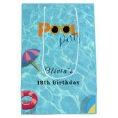 Zwembad Verjaardag Feest feest thema Medium Cadeauzakje (Achterkant)