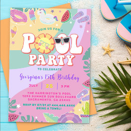 Zwembad Verjaardag Leuk Zomerfeest Kaart