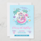 Zwembad Verjaardagsfeest Eenhoorn Flamingo Tropica Kaart (Voorkant)